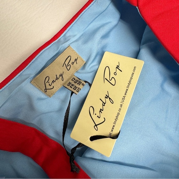 LINDY BOP IMELDA BLUE STRAWBERRY 🍓 DRESS SIZE 12 nwt - Picture 11 of 11